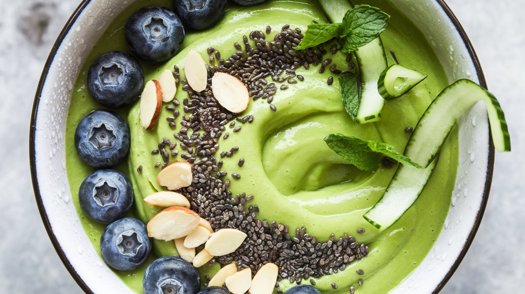 creamy avocado smoothie bowls