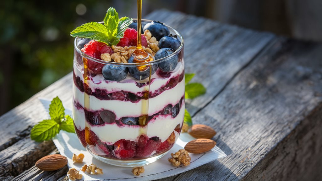 protein rich berry parfaits